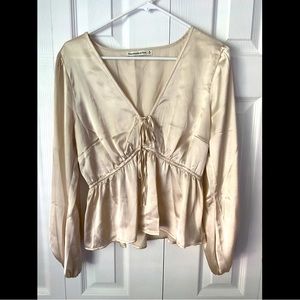 Abercrombie Long- Sleeved, Satin Blouse